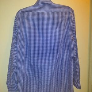 Arrow USA 1851 man shirt, 32/33, no iron, classic fit, blue, white
